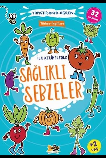 İlk Kelimelerle Sağlıklı Sebzeler Yapıştır - Boya - Öğren