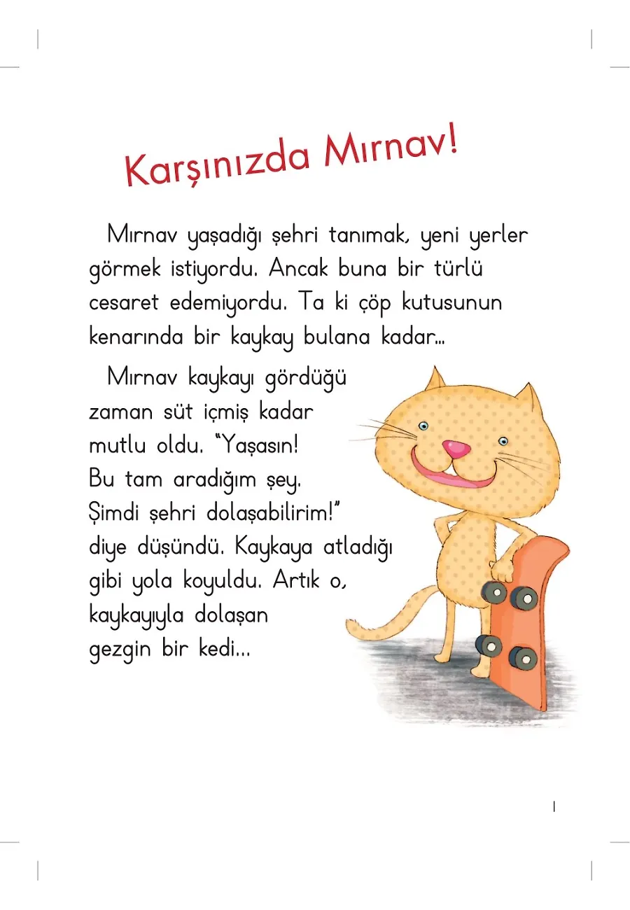 Gezgin Kedi Mırnav Tepelerde - Mırnav İlk Okuma Kitaplarım – Sayfa 1